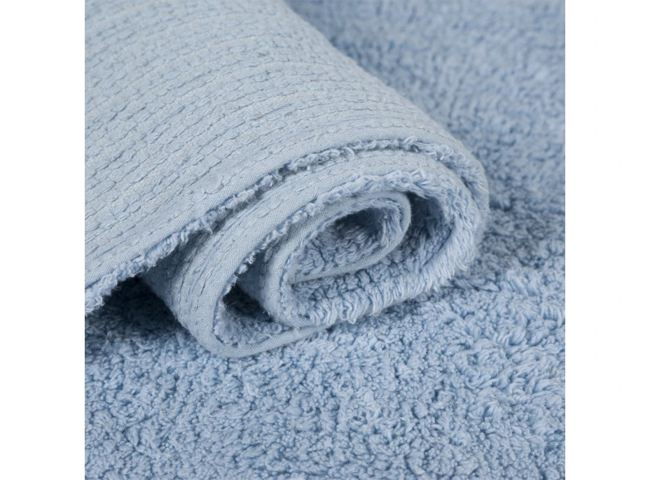 Ručne tkaný kusový koberec Polka Dots Blue-White