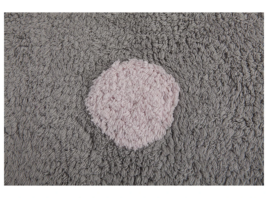 Ručne tkaný kusový koberec Tricolor Polka Dots Grey-Pink