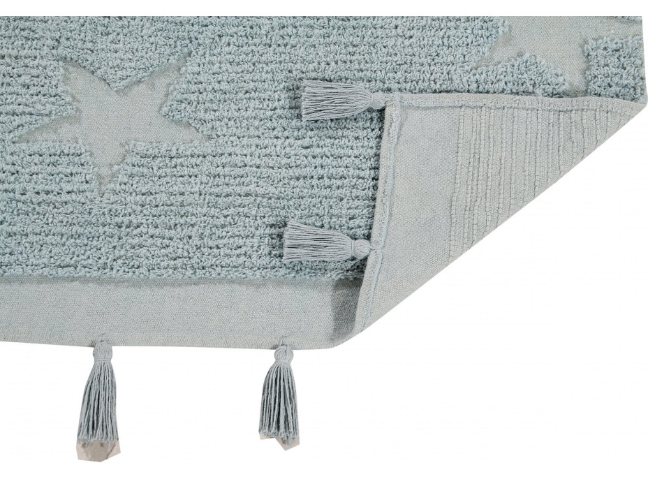 Ručne tkaný kusový koberec Hippy Stars Aqua Blue