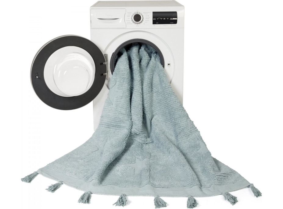 Ručne tkaný kusový koberec Hippy Stars Aqua Blue