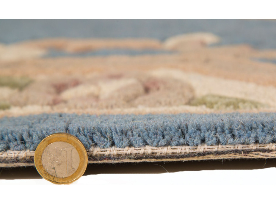Ručne všívaný kusový koberec Lotus premium Blue