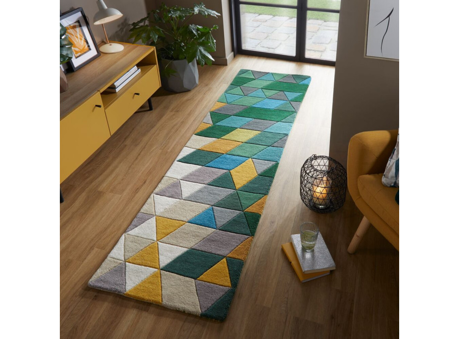 Ručne všívaný kusový koberec Illusion Prism Green/Multi