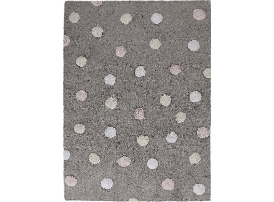 Koberec pre domácich miláčikov Tricolor Polka Dots Grey-Pink