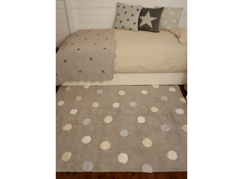Koberec pre domácich miláčikov Tricolor Polka Dots Grey-Blue