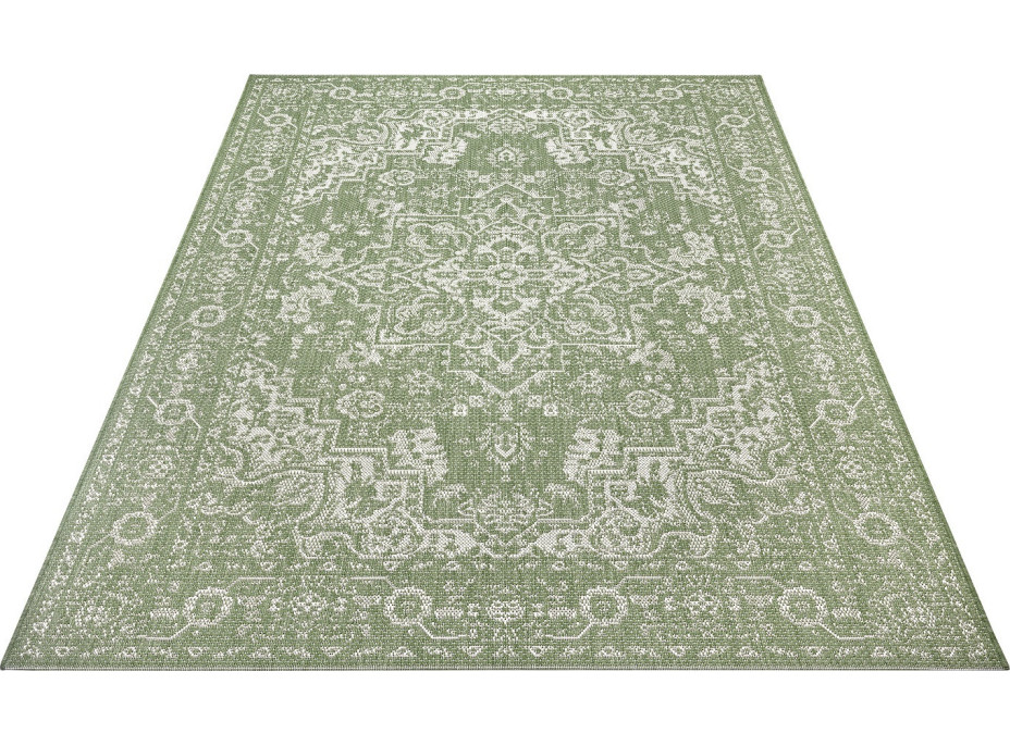 Kusový orientálny koberec Flatweave 104810 Green/Cream