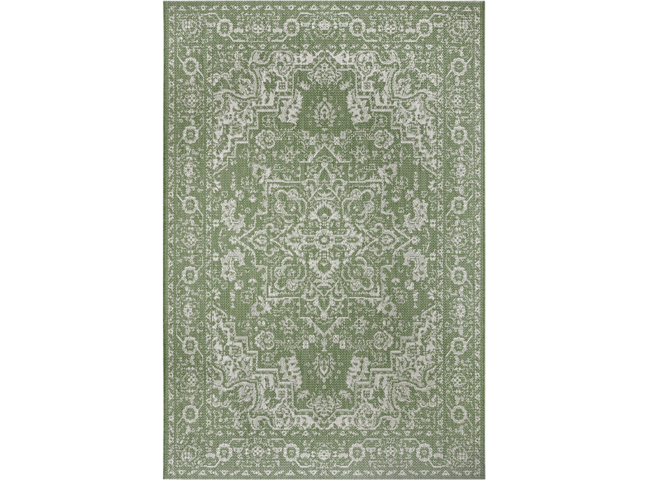 Kusový orientálny koberec Flatweave 104810 Green/Cream