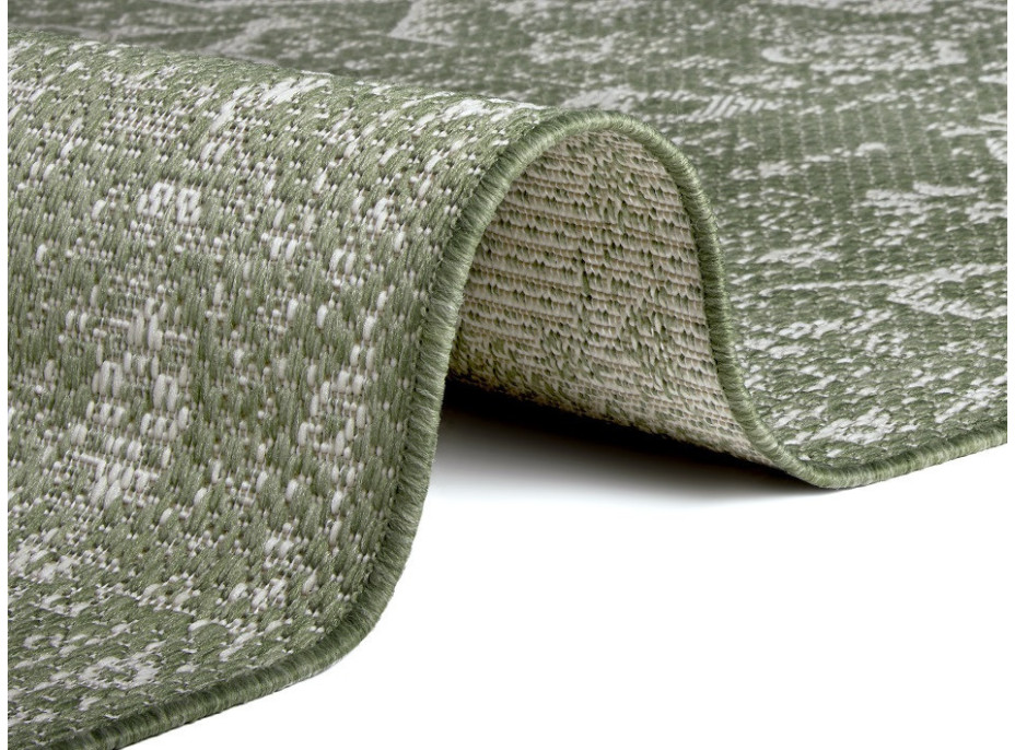 Kusový orientálny koberec Flatweave 104810 Green/Cream