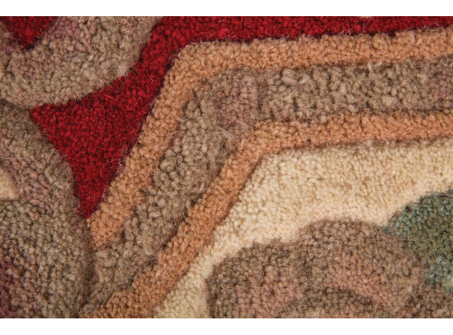 Ručne všívaný kusový koberec Lotus premium Red circle