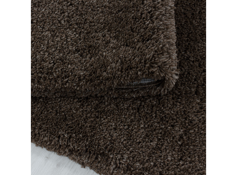 Kusový koberec Fluffy Shaggy 3500 brown circle