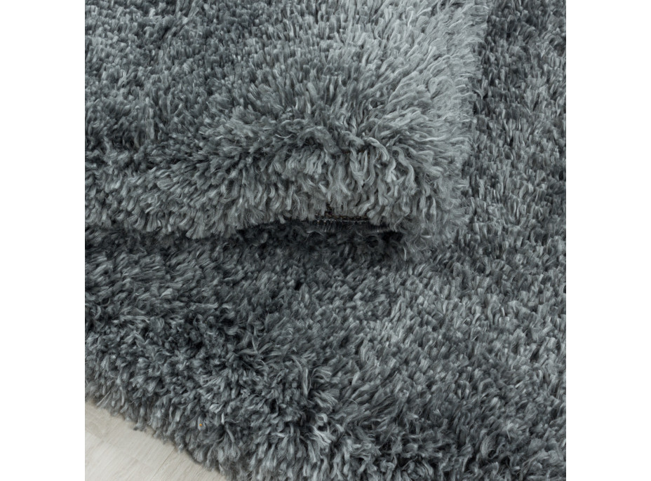 Kusový koberec Fluffy Shaggy 3500 light grey circle
