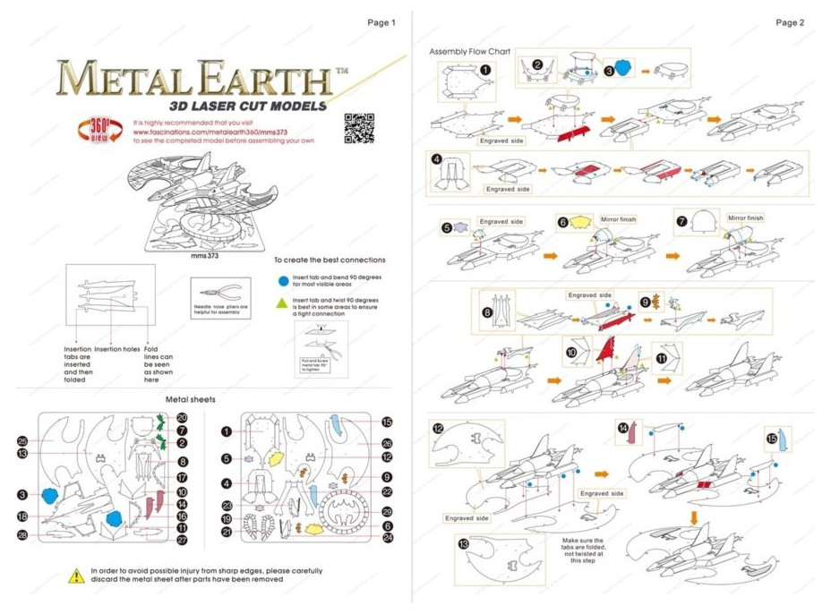 METAL EARTH 3D puzzle Batman: Batwing