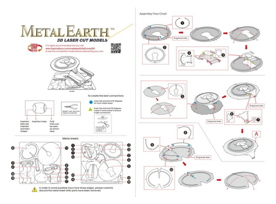 METAL EARTH 3D puzzle Star Trek: USS Enterprise NCC-1701-D