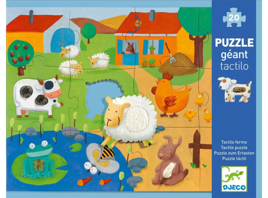 DJECO Hmatové vkladacie puzzle Farma