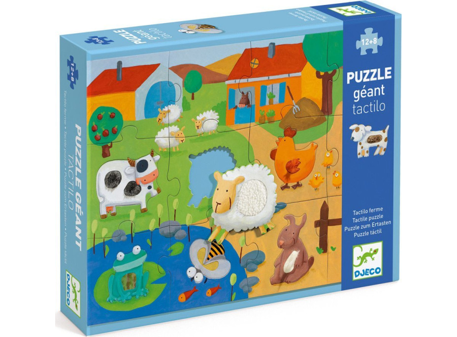 DJECO Hmatové vkladacie puzzle Farma