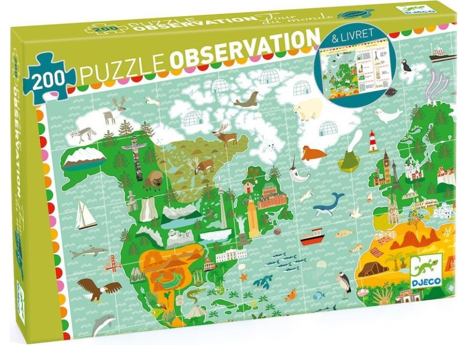 DJECO Puzzle Observation: Okolo sveta 200 dielikov