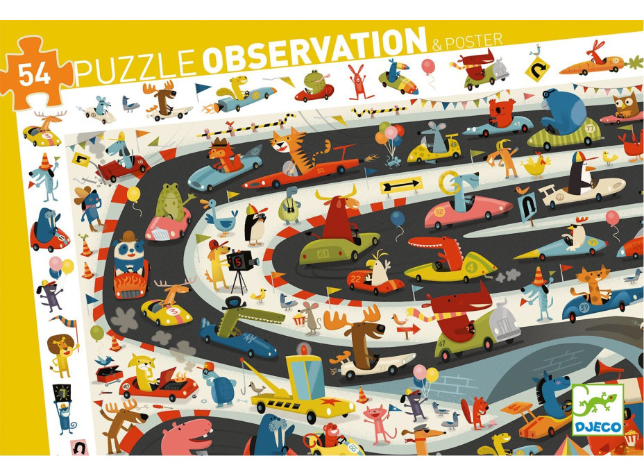 DJECO Puzzle Observation: Rallye 54 dielikov