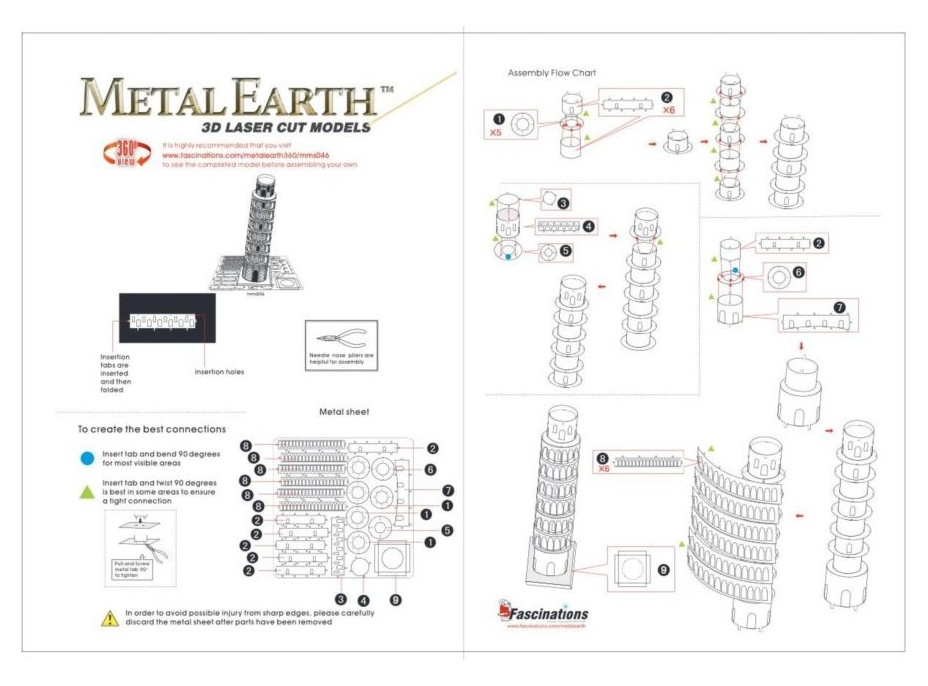 METAL EARTH 3D puzzle Šikmá veža v Pise