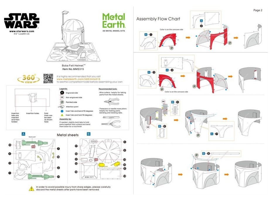 METAL EARTH 3D puzzle Star Wars: Prilba Boba Fetta