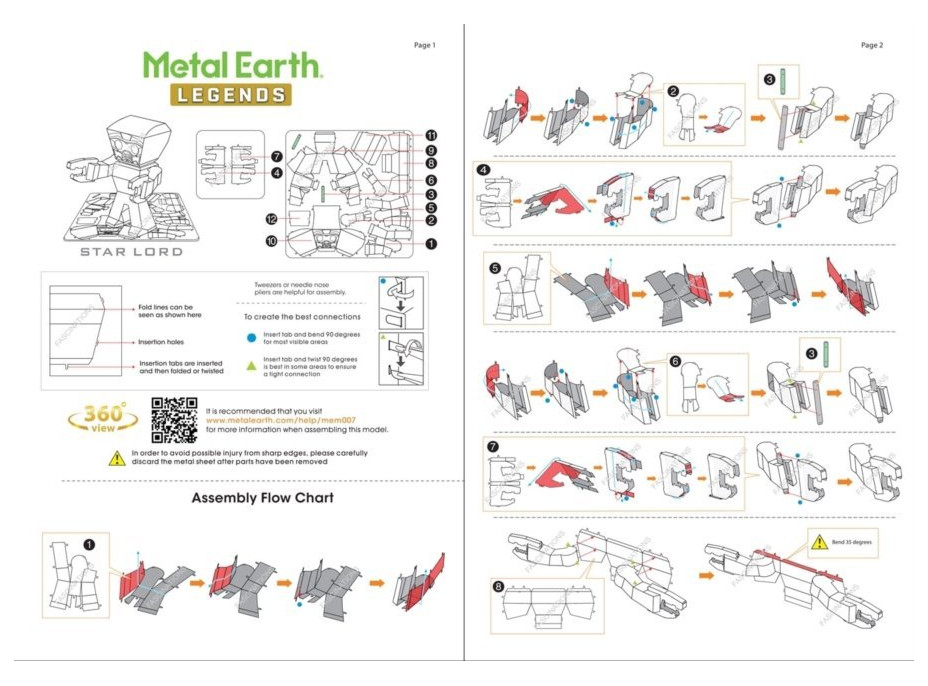 METAL EARTH 3D puzzle Strážcovia Galaxie: Star-Lord