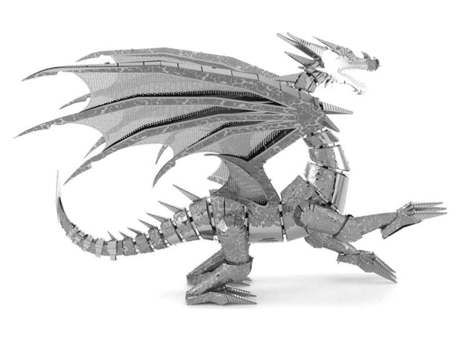 METAL EARTH 3D puzzle Strieborný drak (ICONX)