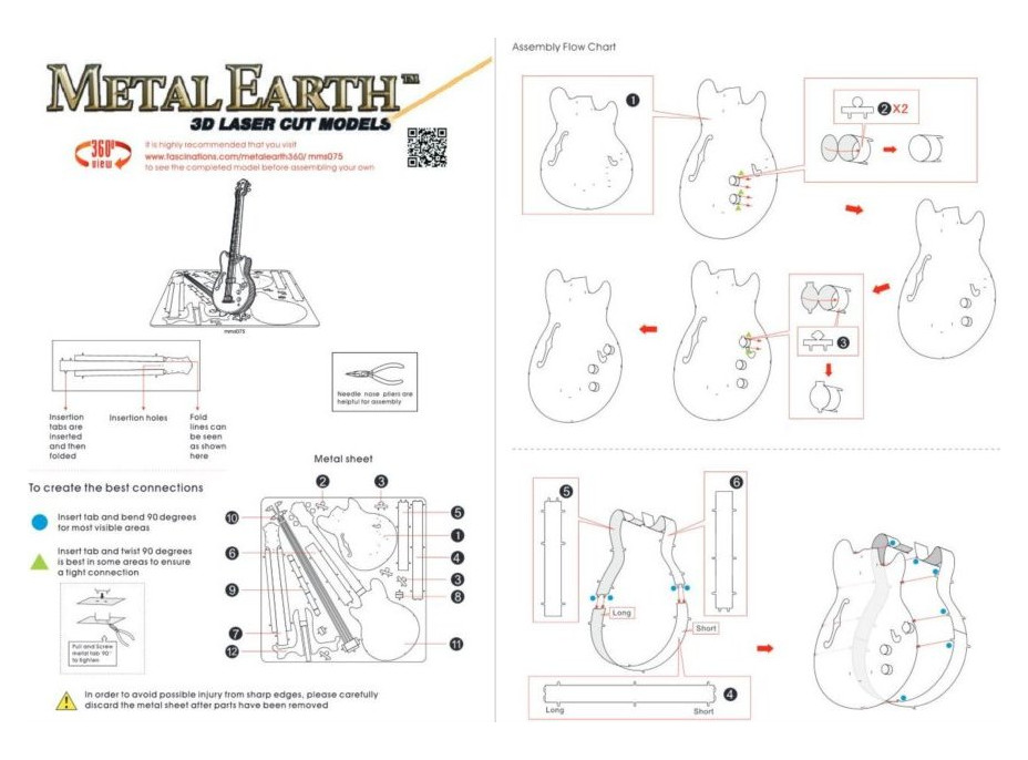 METAL EARTH 3D puzzle Basová gitara