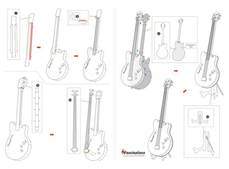 METAL EARTH 3D puzzle Basová gitara