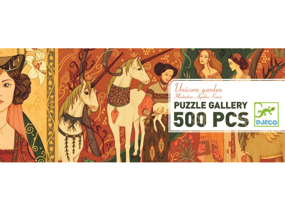 DJECO Panoramatické puzzle Záhrada jednorožcov 500 dielikov