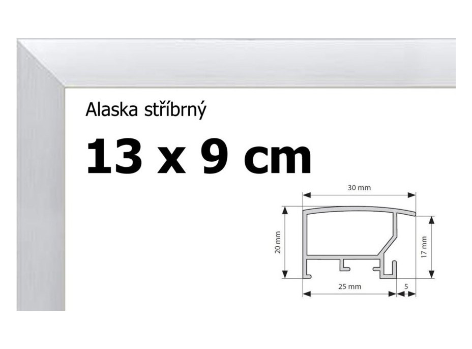 BFHM Alaska hliníkový rám 13x9cm - strieborný