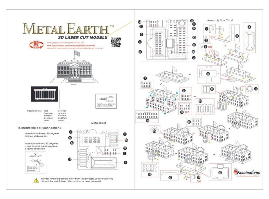 METAL EARTH 3D puzzle Biely dom