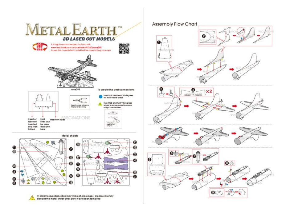 METAL EARTH 3D puzzle Bombardér B-17