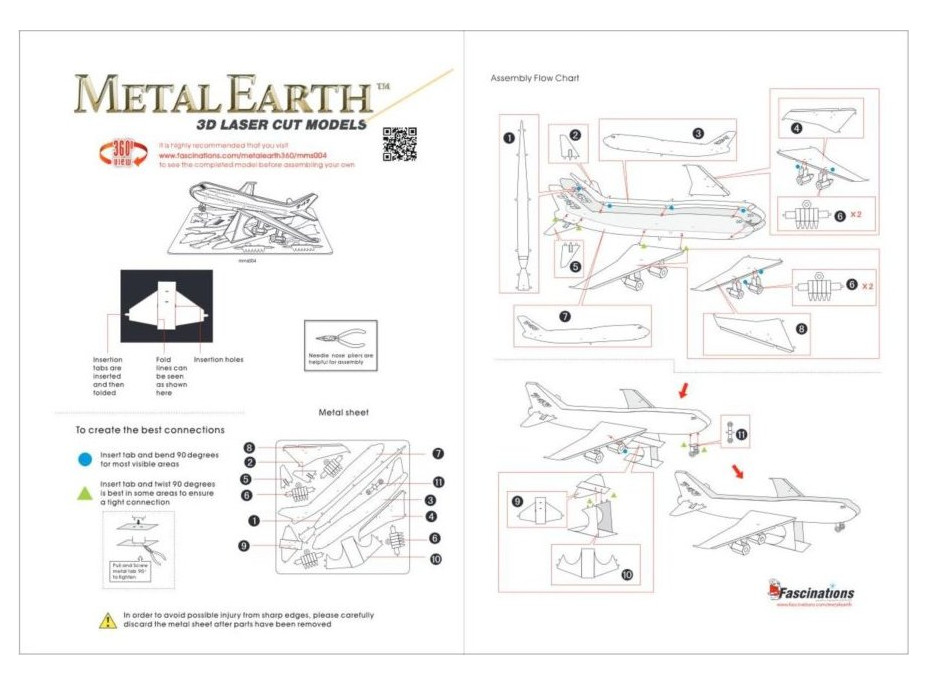 METAL EARTH 3D puzzle Dopravné lietadlo Boeing 747