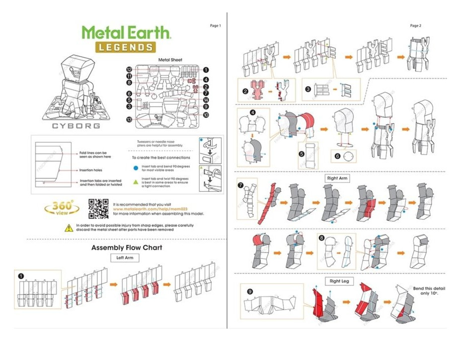 METAL EARTH 3D puzzle Justice League: Cyborg figúrka