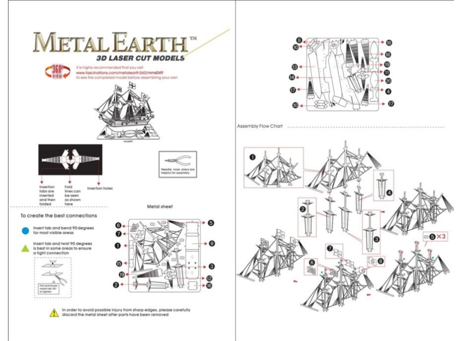 METAL EARTH 3D puzzle Loď Golden Hind (zlatá)