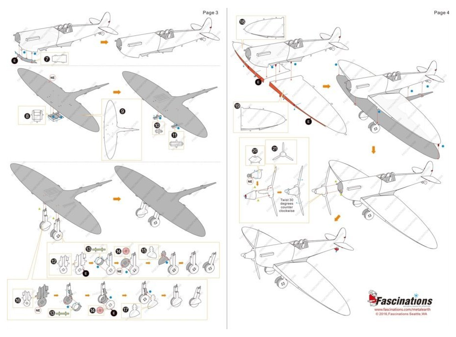 METAL EARTH 3D puzzle Stíhacie lietadlo Supermarine Spitfire