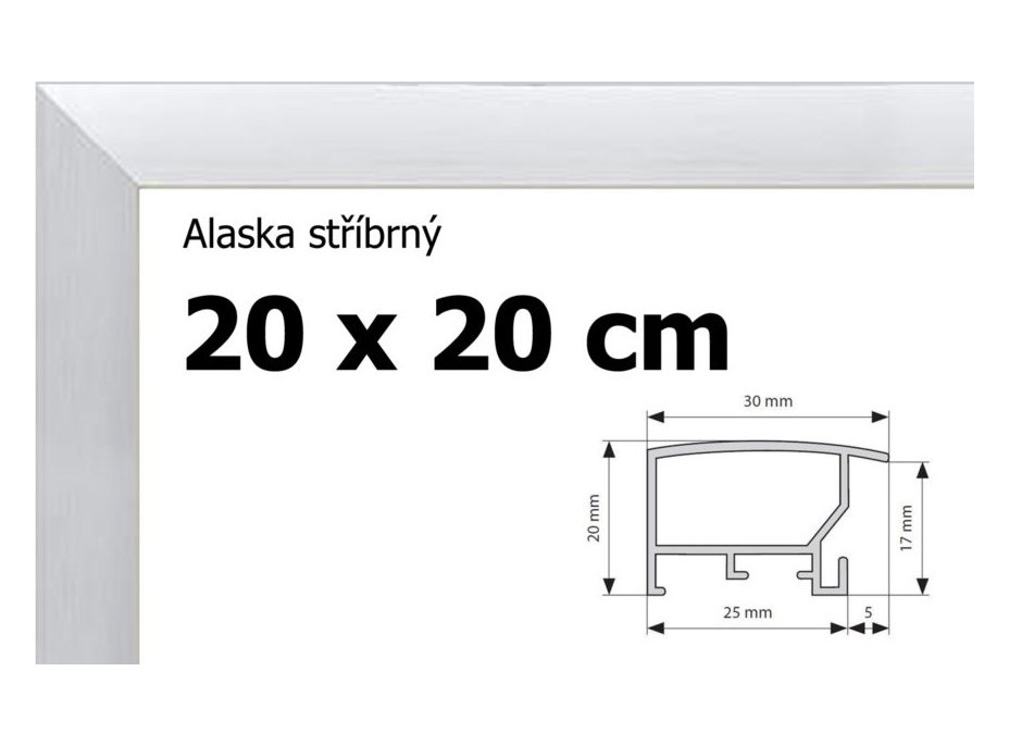 BFHM Alaska hliníkový rám 20x20cm - strieborný