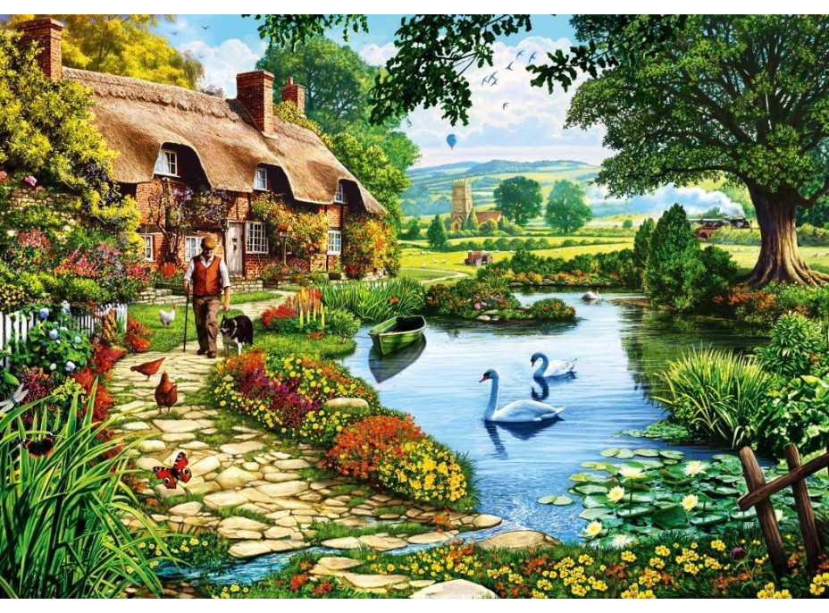 BLUEBIRD Puzzle Chalúpka pri rybníku 1000 dielikov