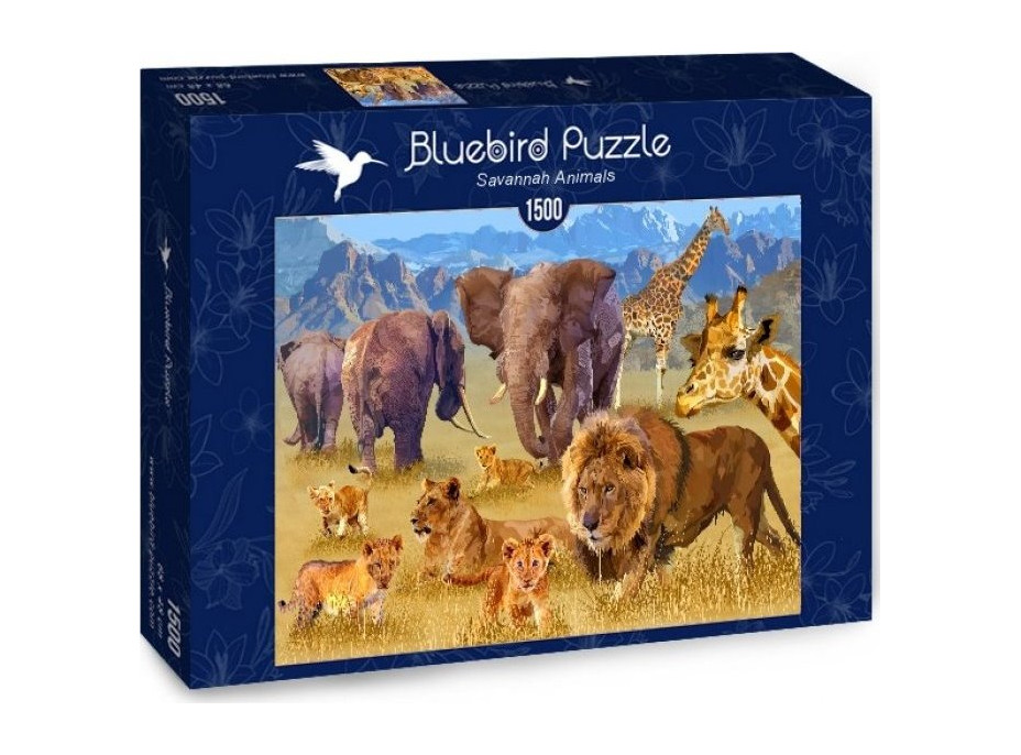 BLUEBIRD Puzzle Zvieratá za savany 1500 dielikov