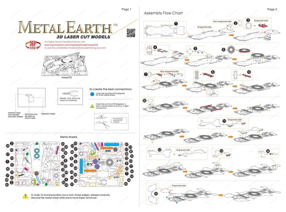 METAL EARTH 3D puzzle Batman: Batmobile (1989)