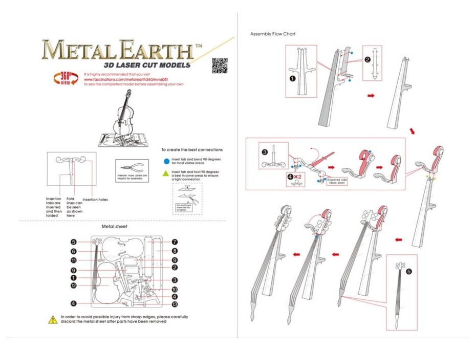 METAL EARTH 3D puzzle Kontrabas