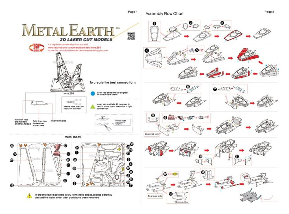 METAL EARTH 3D puzzle Star Wars: Kylo Ren&#39;s Command Shuttle