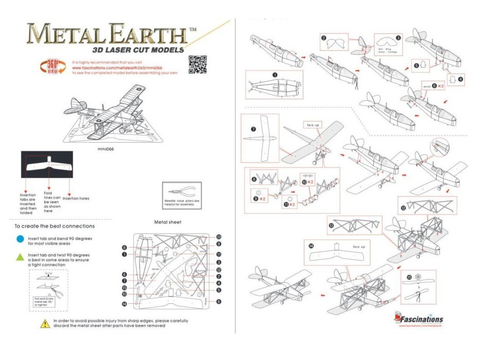 METAL EARTH 3D puzzle Lietadlo de Havilland Tiger Moth
