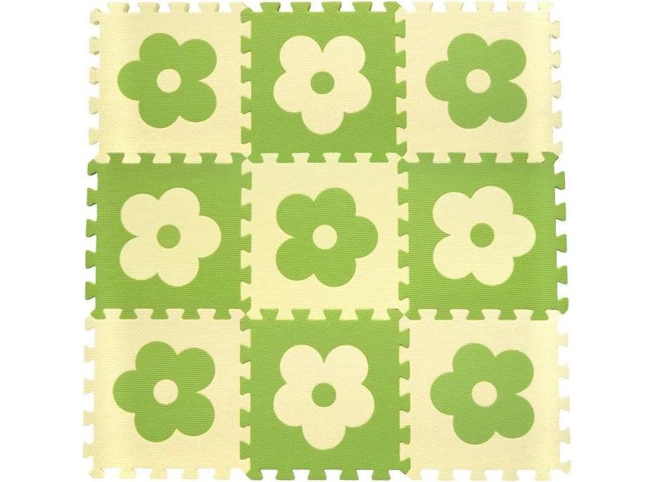Penové BABY puzzle Zelené kvietky B (29,5x29,5)