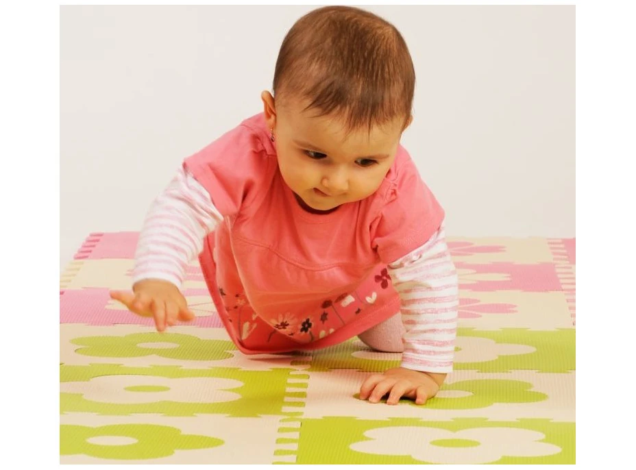 Penové BABY puzzle Zelené kvietky B (29,5x29,5)