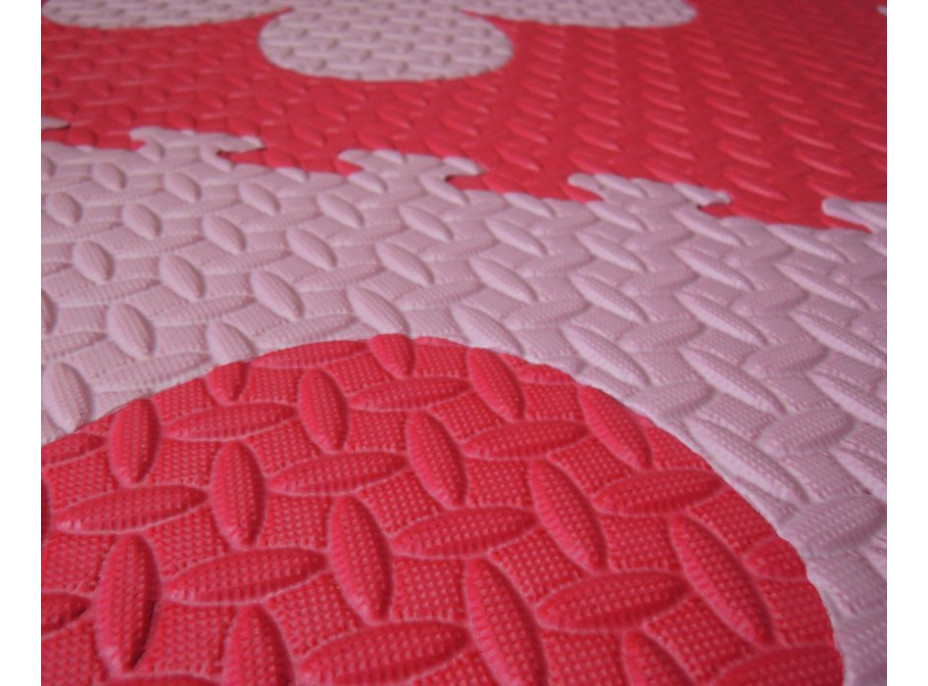 Penový BABY koberec s okrajmi - ružová, červená