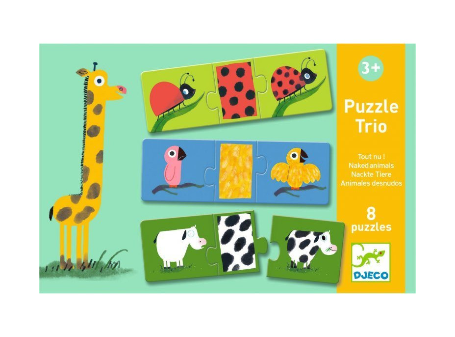 DJECO Puzzle Trio Nahaté zvieratká 8x3 dielikov