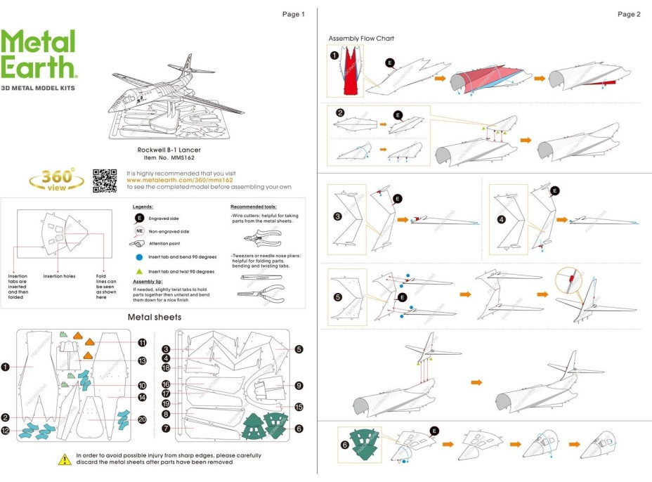 METAL EARTH 3D puzzle Bombardér Rockwell B-1 Lancer