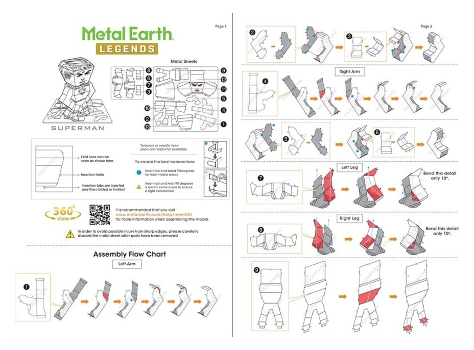 METAL EARTH 3D puzzle Justice League: Superman figúrka