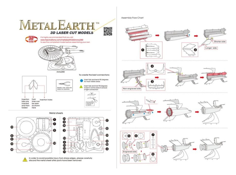 METAL EARTH 3D puzzle Star Trek: USS Enterprise NCC-1701