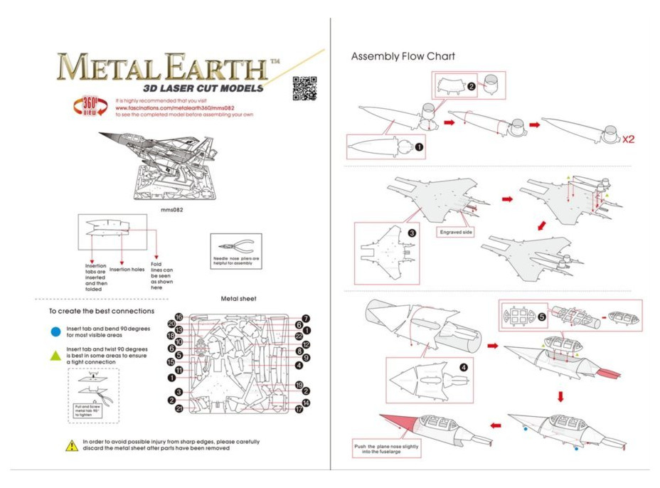 METAL EARTH 3D puzzle Stíhacie lietadlo F-15 Eagle
