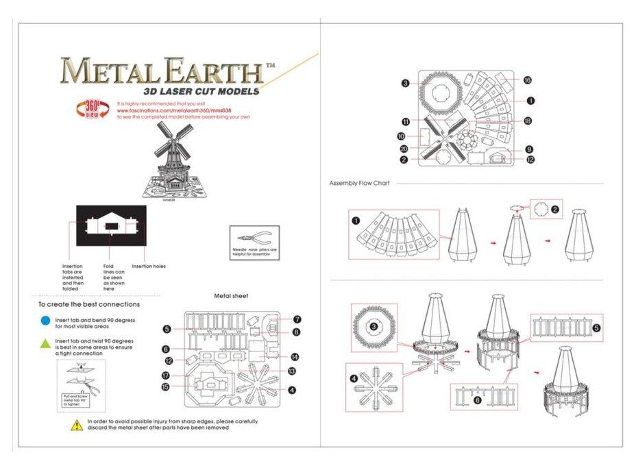 METAL EARTH 3D puzzle Veterný mlyn